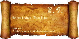 Mocsinka Ibolya névjegykártya